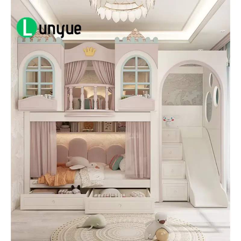 Bunk Bed With Stairs And Slide - Custom Princess House Bunk Bed with