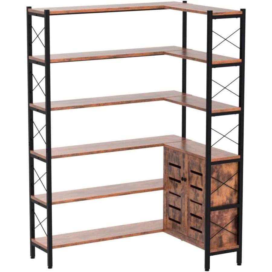 6-Shelf Corner Bookshelf for L - đánh giá và giá Storage