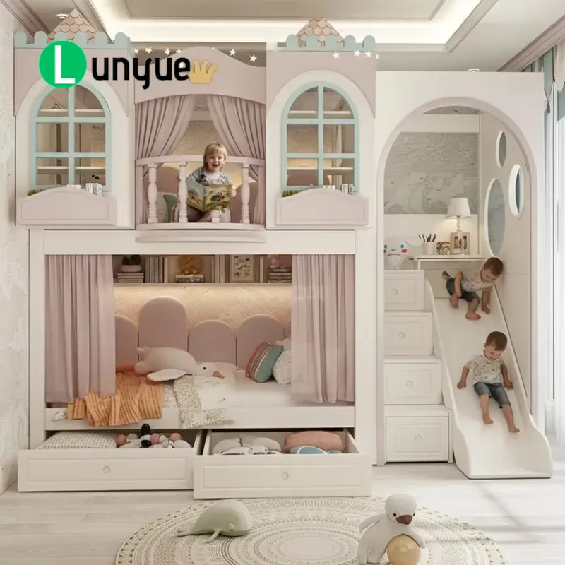 Custom Princess House Bunk Bed - đánh giá và giá Bunk Bed With Stairs And Slide