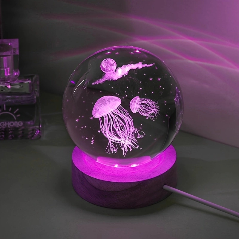 3D Jellyfish Laser engraved cr - đánh giá và giá Floating Nightstand With Led Light