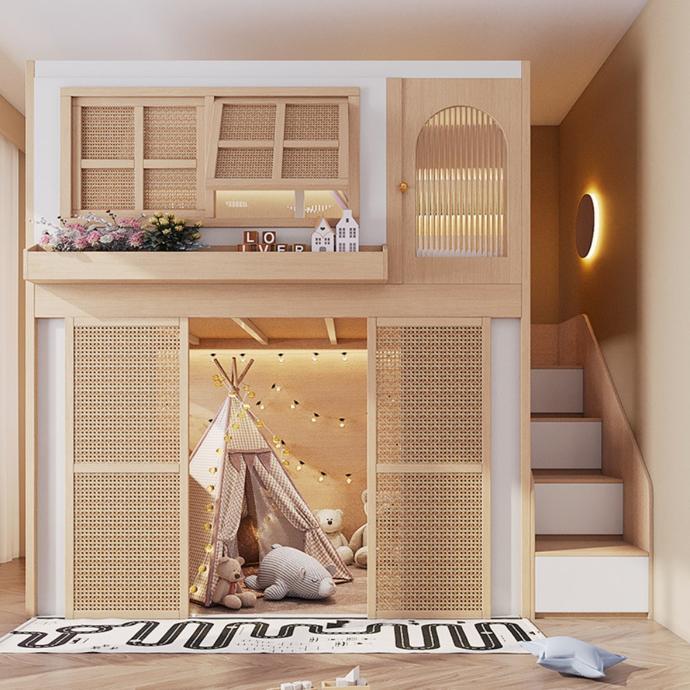 Bunk Bed with Separate Privacy - đánh giá và giá Bunk Bed With Stairs And Slide